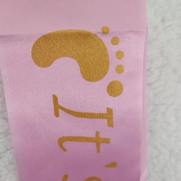 It's A Girl Maternity Sash Baby Shower Mother To Be Pink Gold - Picture 3 of 4